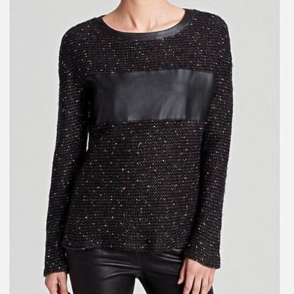 KUT From The Kloth | Black/Gold Faux Leather Top Size Medium - Picture 1 of 7